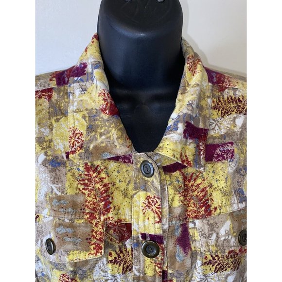 Christopher And Banks Jean Jacket women medium Colorful Design - Picture 3 of 9